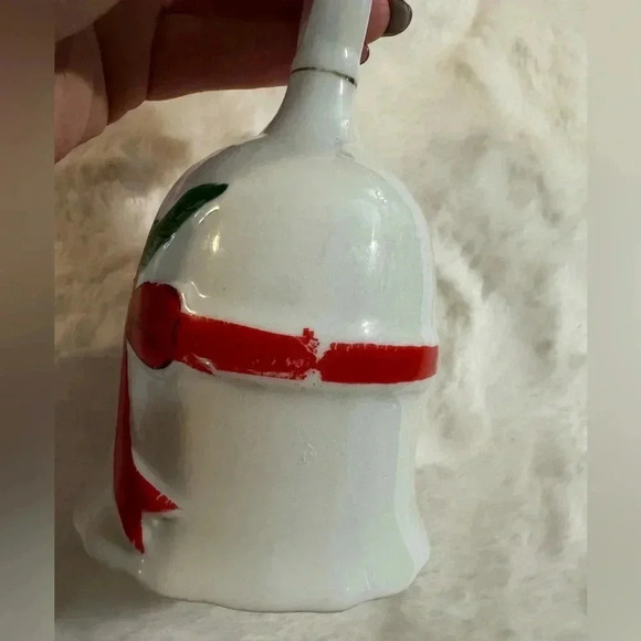Vintage Christmas Holly & Ivy Dinner Bell Cottagecore Farmhouse MCM Holidays - Picture 4 of 11